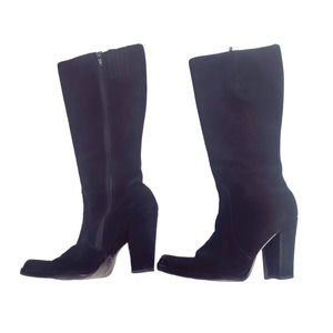 Vintage 9 & Co. Knee High Black Suede Boots Size 8.5M